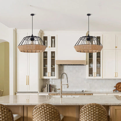 Lightsin Geometric Bamboo Pendant Light for a Touch of Natural Modernity - House Comfort