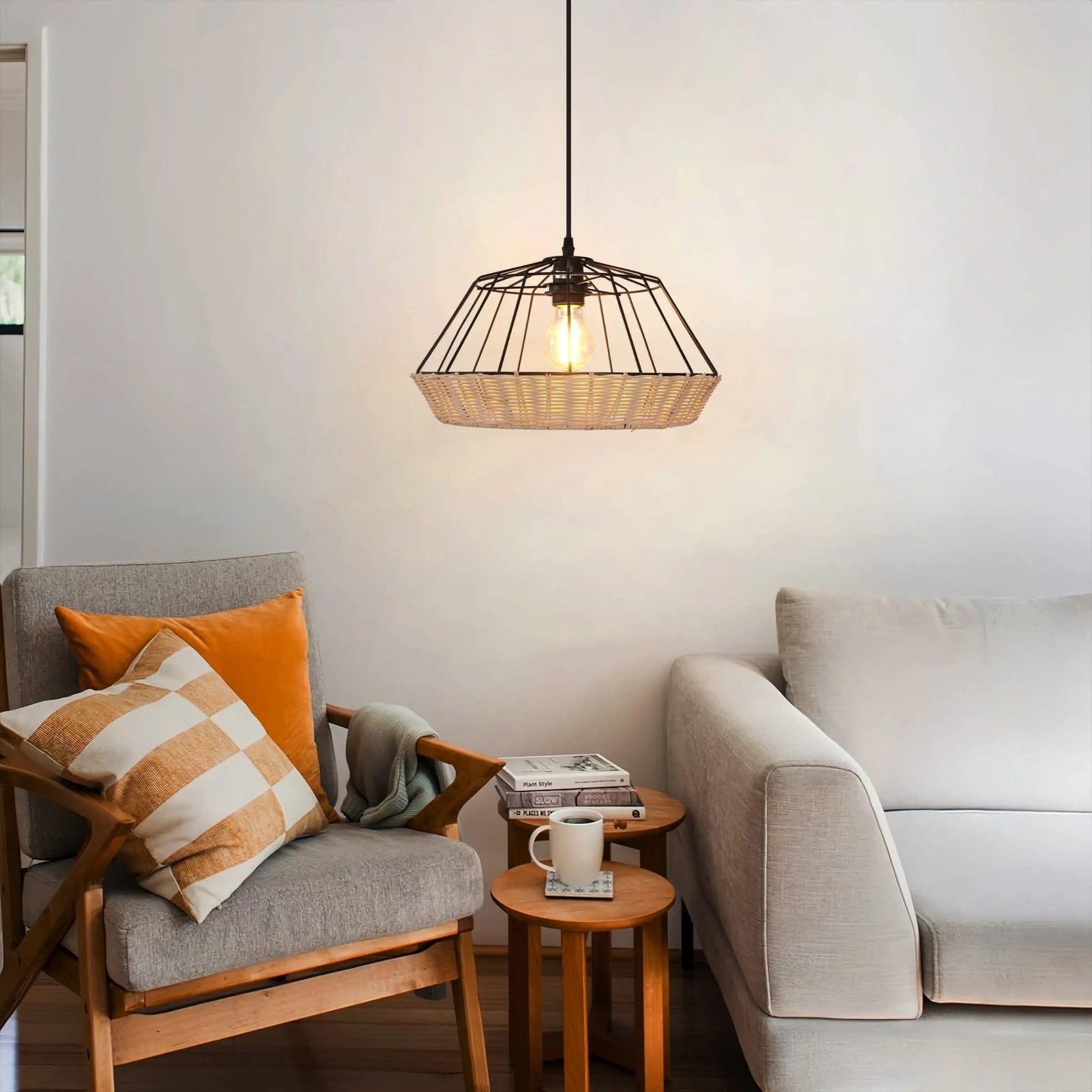 Lightsin Geometric Bamboo Pendant Light for a Touch of Natural Modernity - House Comfort