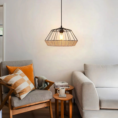 Lightsin Geometric Bamboo Pendant Light for a Touch of Natural Modernity - House Comfort