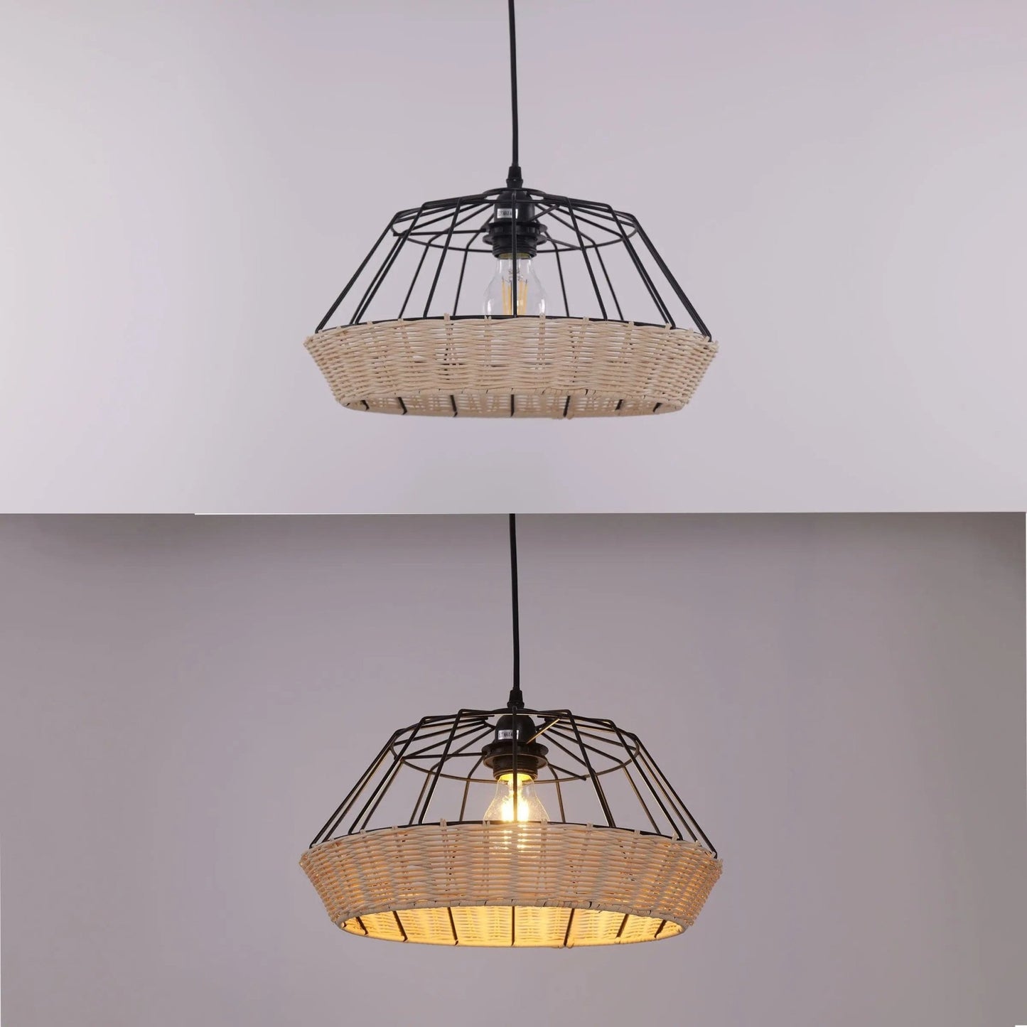 Lightsin Geometric Bamboo Pendant Light for a Touch of Natural Modernity - House Comfort