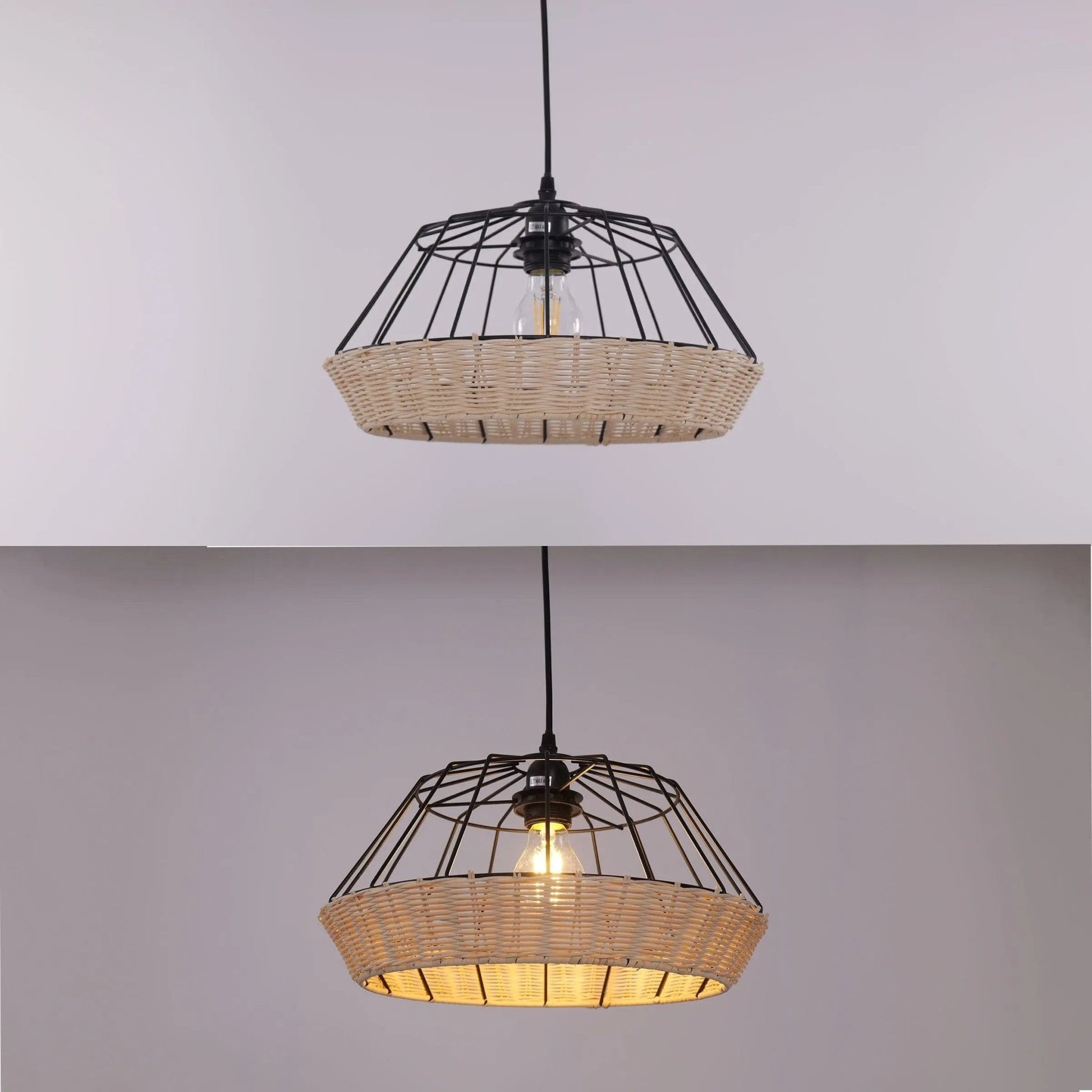 Lightsin Geometric Bamboo Pendant Light for a Touch of Natural Modernity - House Comfort