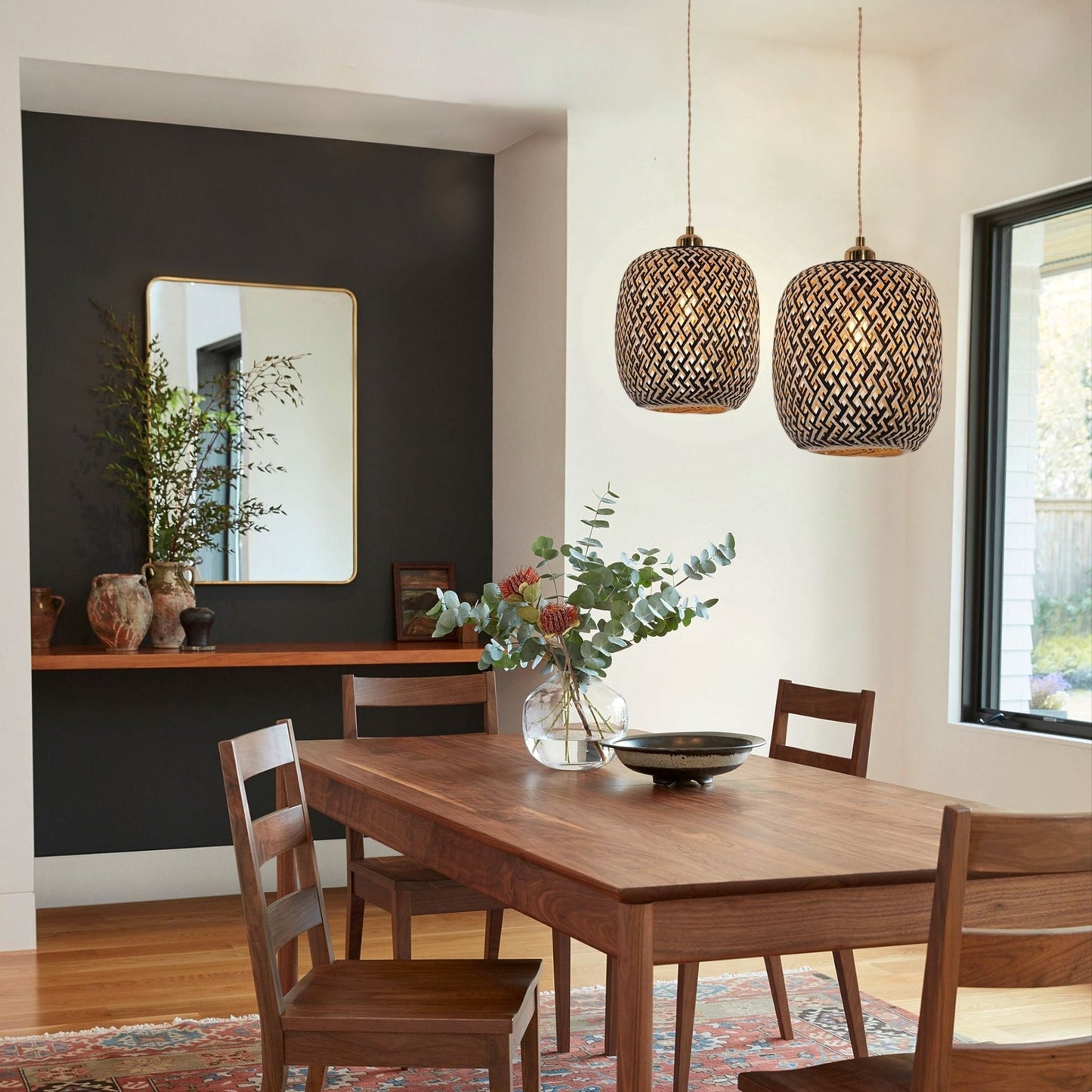 Lightsin Geometric Black Bamboo Pendant Light - House Comfort