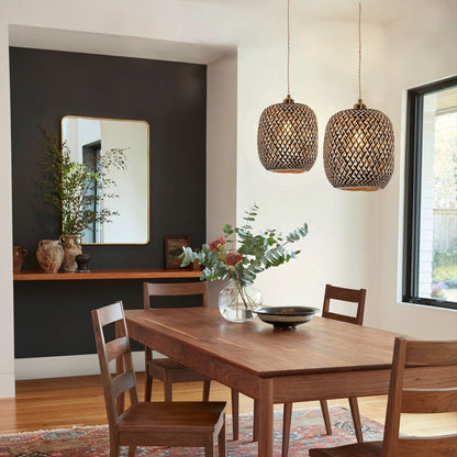 Lightsin Geometric Black Bamboo Pendant Light - House Comfort