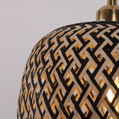 Lightsin Geometric Black Bamboo Pendant Light - House Comfort