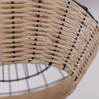 Lightsin Geometric Rattan and Iron Pendant Light for Dining, Kitchen, and Living Rooms - House Comfort