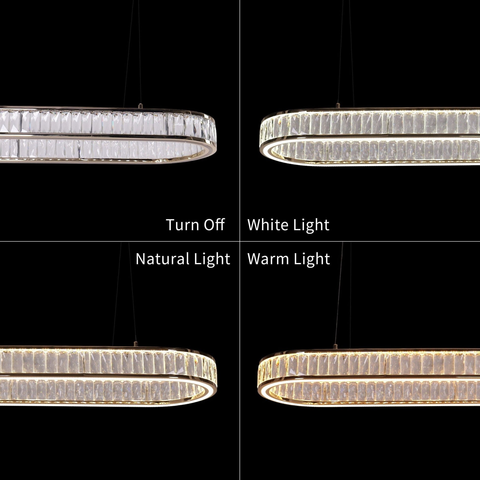 Lightsin Gold Crystal Ring LED Pendant Light Modern Chandelier Ceiling Lighting - House Comfort