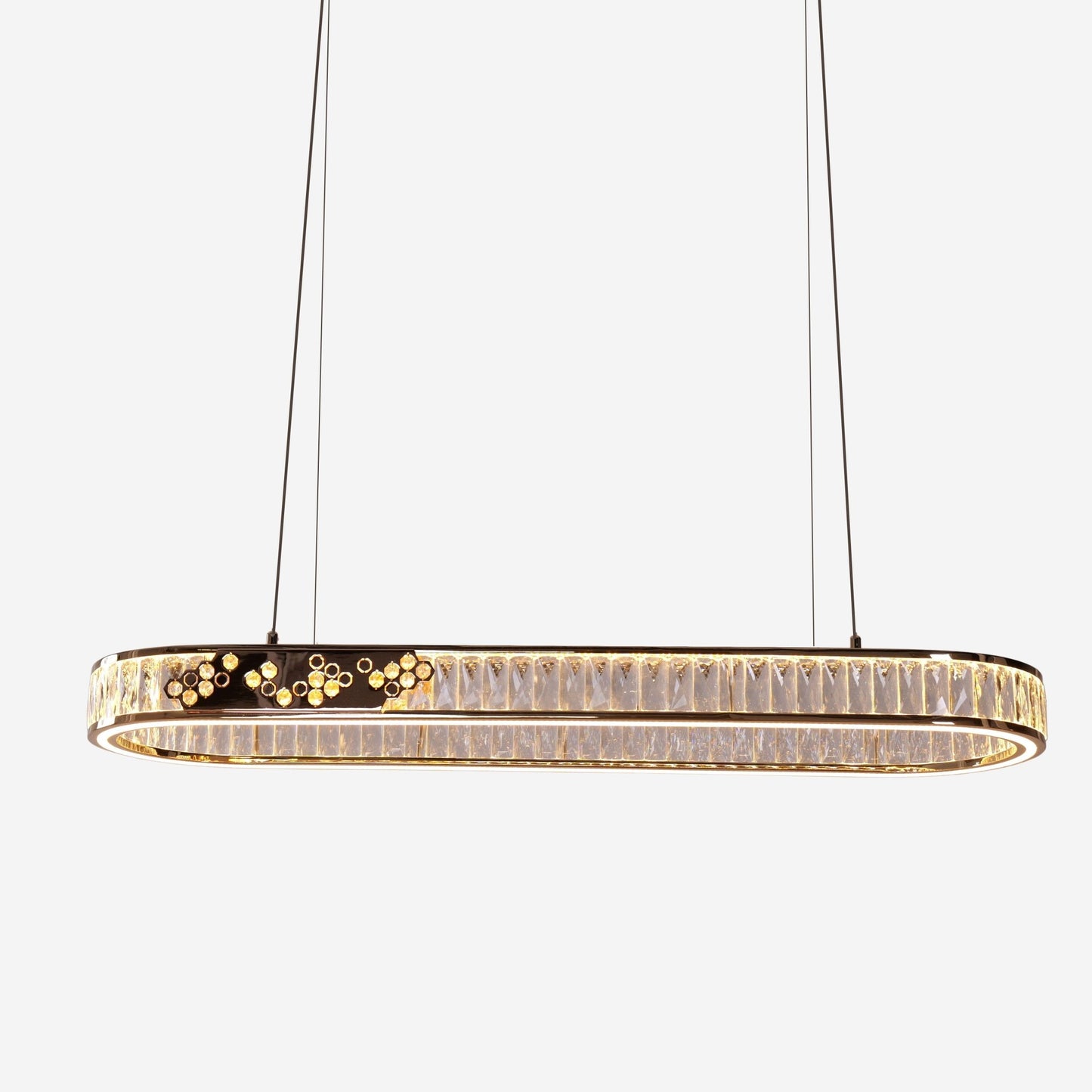 Lightsin Gold Crystal Ring LED Pendant Light Modern Chandelier Ceiling Lighting - House Comfort