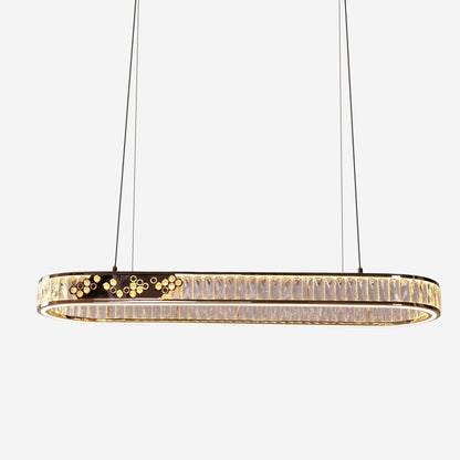 Lightsin Gold Crystal Ring LED Pendant Light Modern Chandelier Ceiling Lighting - House Comfort