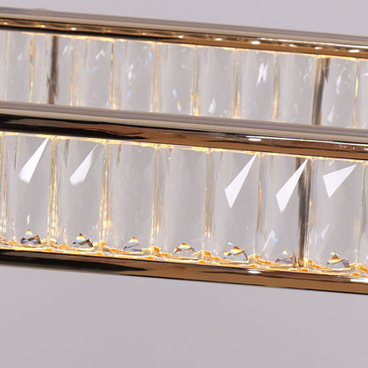 Lightsin Gold Crystal Ring LED Pendant Light Modern Chandelier Ceiling Lighting - House Comfort