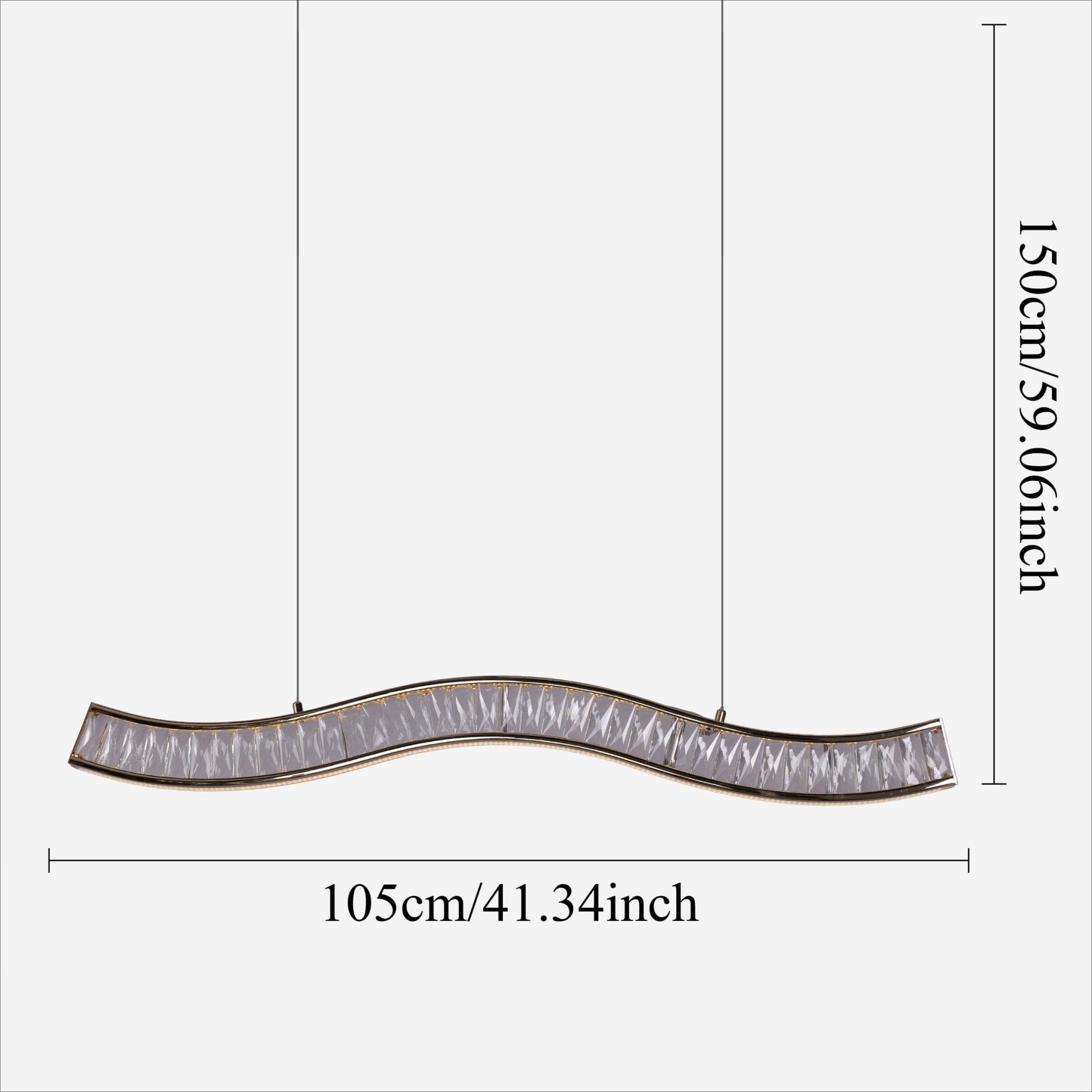 Lightsin Gold Crystal Wave LED Pendant Light Modern Chandelier for Contemporary Interiors - House Comfort