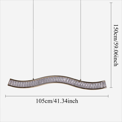 Lightsin Gold Crystal Wave LED Pendant Light Modern Chandelier for Contemporary Interiors - House Comfort