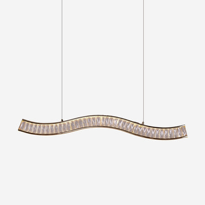 Lightsin Gold Crystal Wave LED Pendant Light Modern Chandelier for Contemporary Interiors - House Comfort