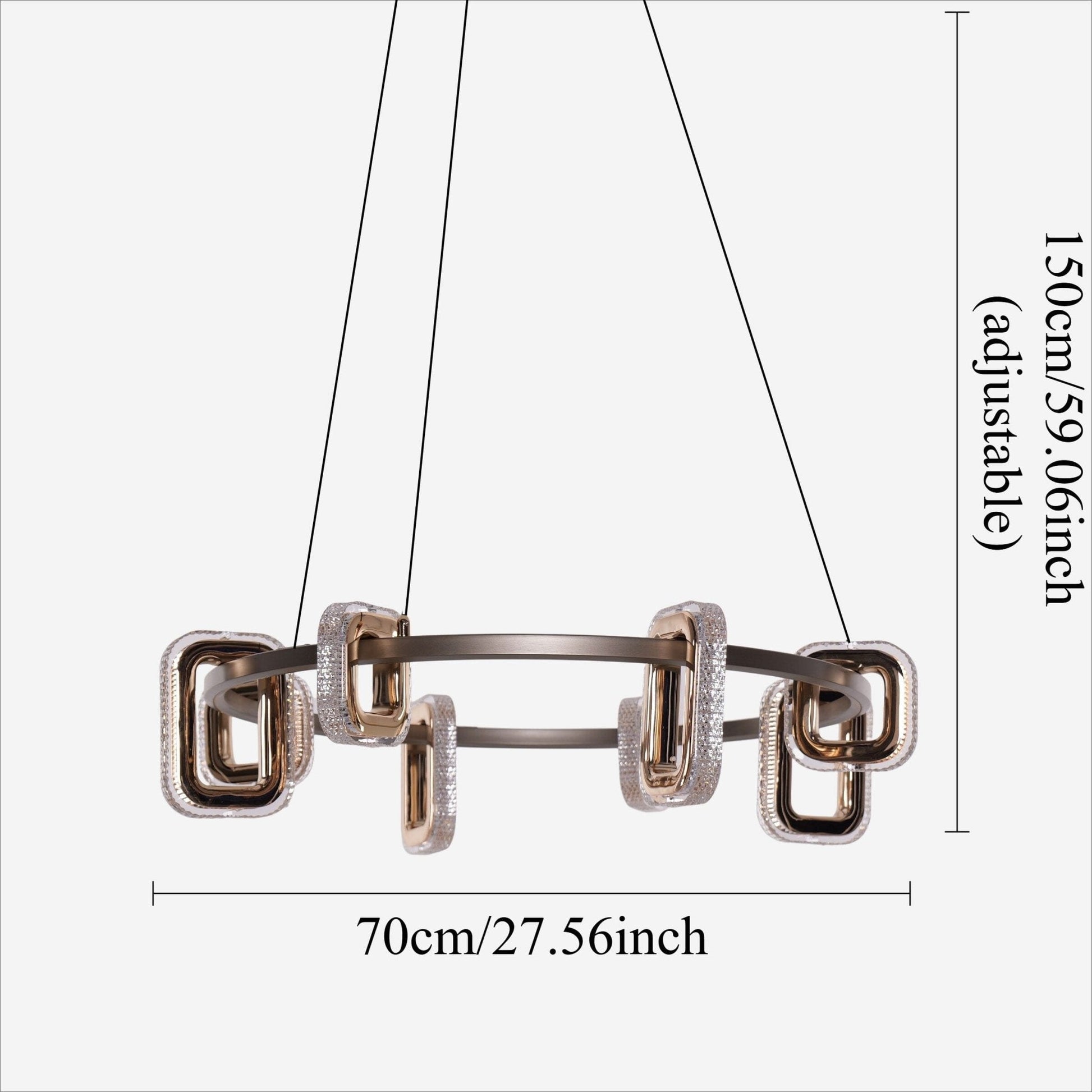 Lightsin Gold Geometric LED Pendant Light with Acrylic Accents Modern Crystal Chandelier - House Comfort