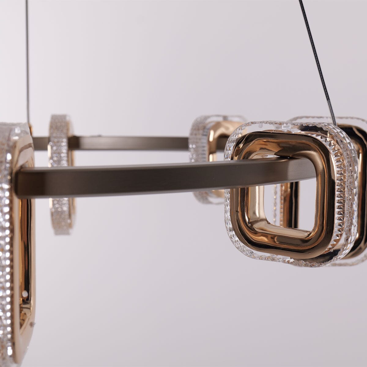 Lightsin Gold Geometric LED Pendant Light with Acrylic Accents Modern Crystal Chandelier - House Comfort