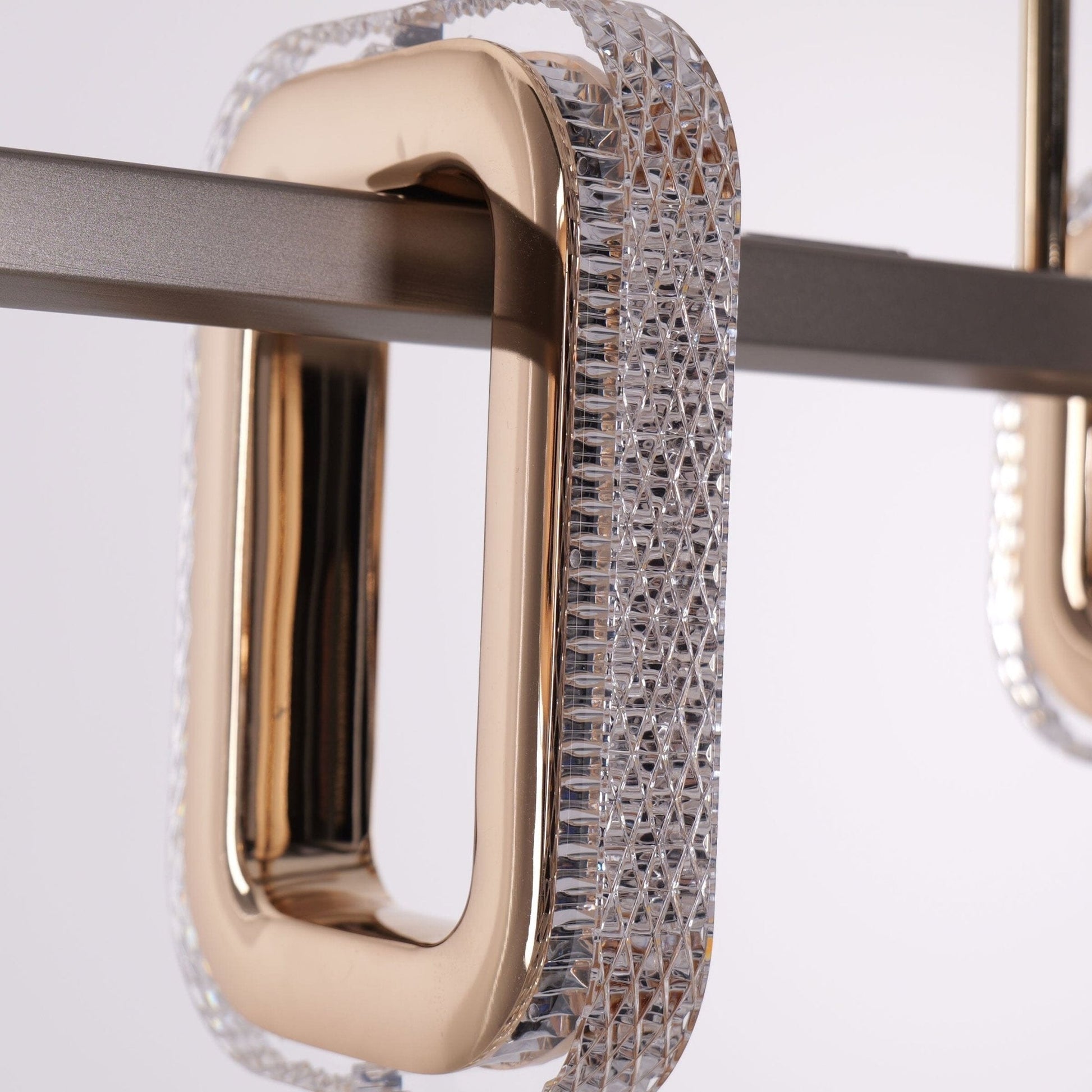 Lightsin Gold Linear LED Pendant Light with Acrylic Shades Metal Ceiling Lighting - House Comfort