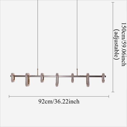 Lightsin Gold Linear LED Pendant Light with Acrylic Shades Metal Ceiling Lighting - House Comfort