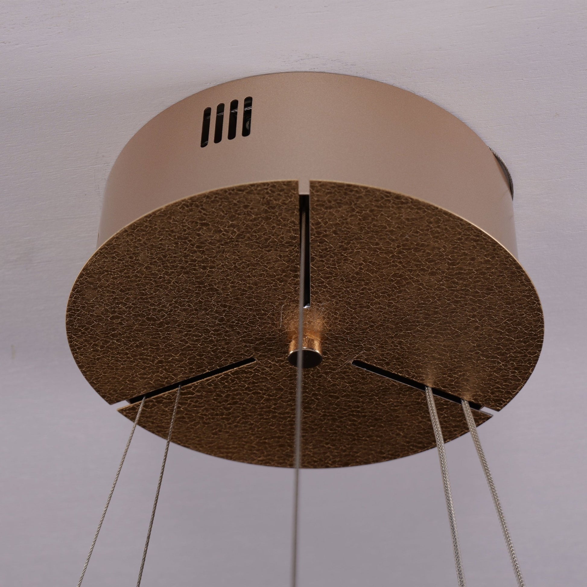 Lightsin Golden Crystal Dual - Ring LED Pendant Light in Modern Aluminum Design - House Comfort