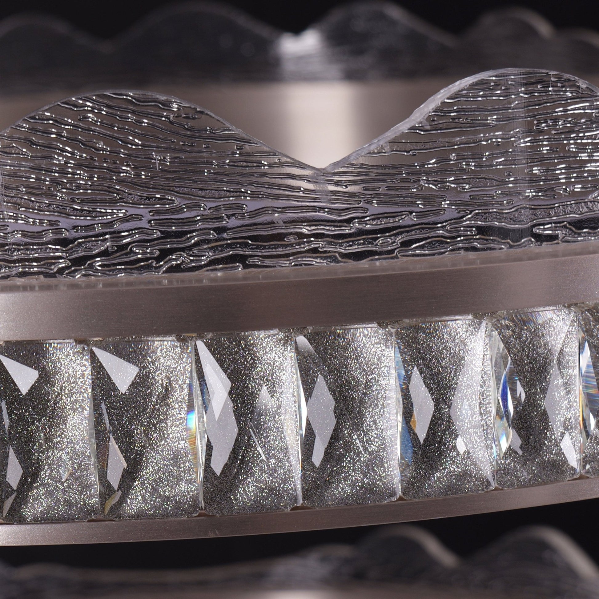 Lightsin Golden Crystal Dual - Ring LED Pendant Light in Modern Aluminum Design - House Comfort