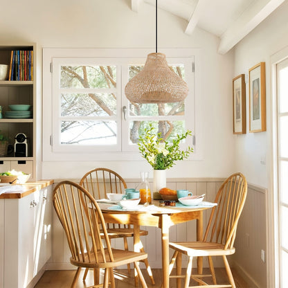 Lightsin Gourd Bamboo Pendant Light – Handwoven Eco - Friendly Ceiling Light for Living Room & Kitchen Decor - House Comfort