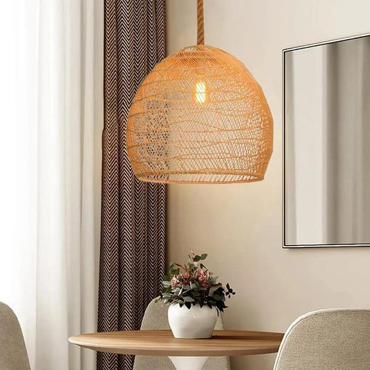 Lightsin Hand - woven Rattan Pendant Lamp for Dining Room Living Room - House Comfort