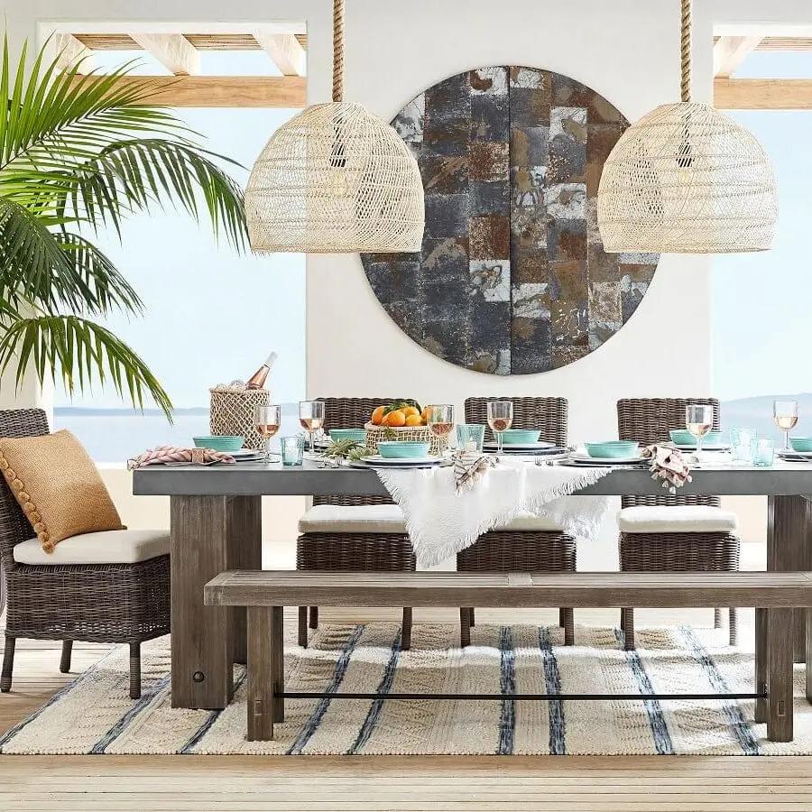 Lightsin Hand - woven Rattan Pendant Lamp for Dining Room Living Room - House Comfort