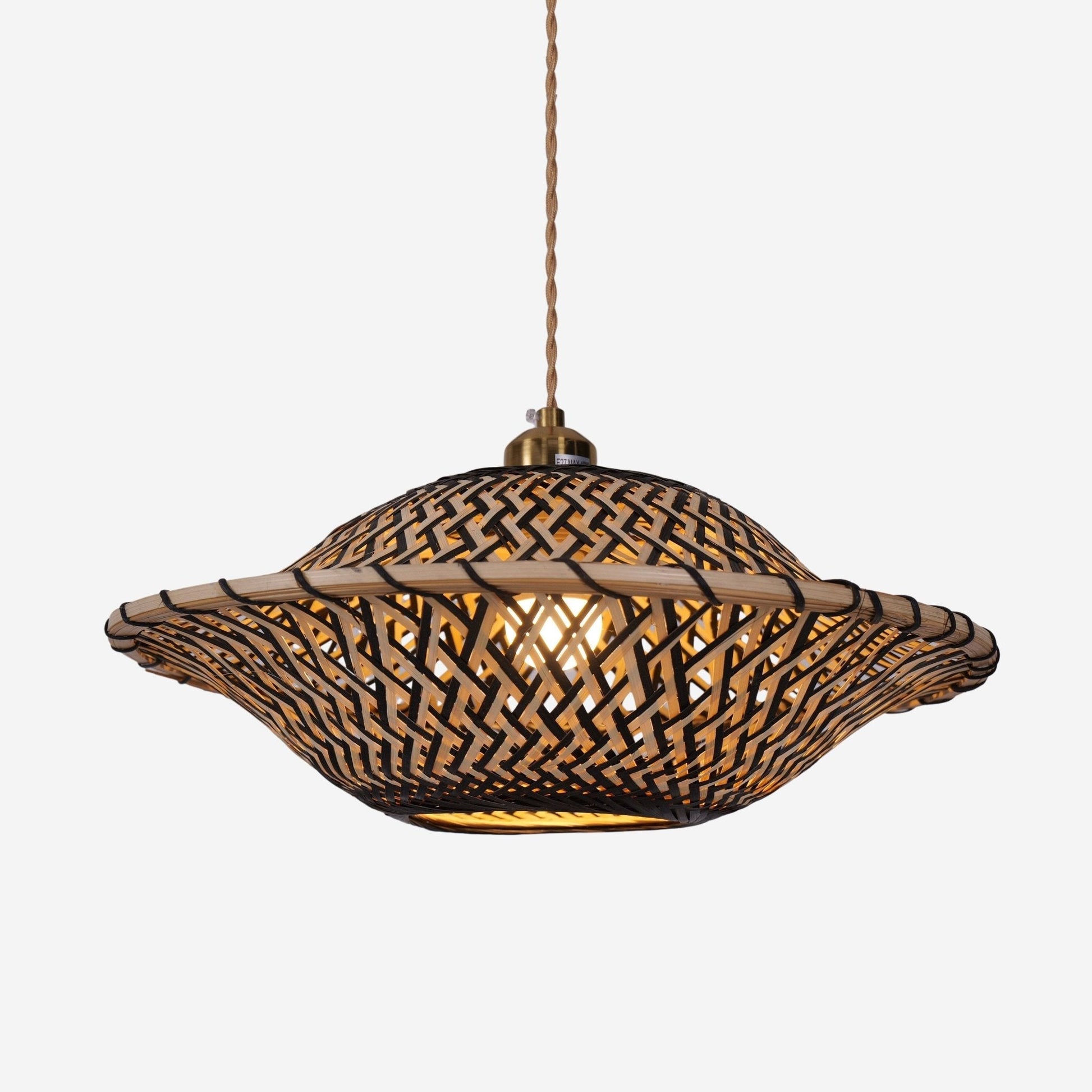 Lightsin Handcrafted Bamboo Pendant Light – Black Accents & Eco - Friendly Design for Cozy Spaces - House Comfort