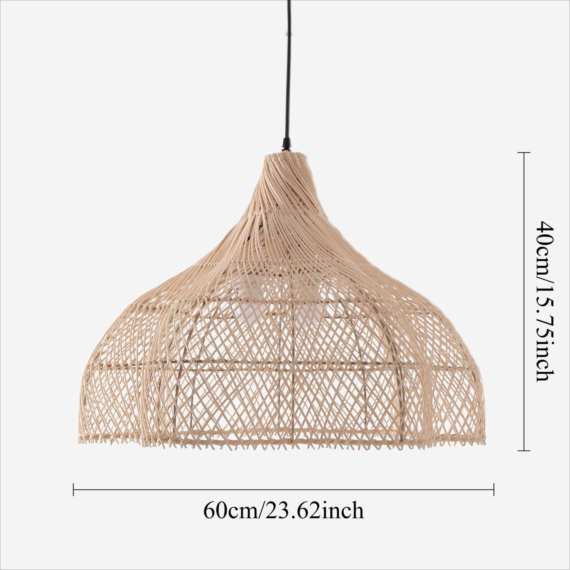 Lightsin Handcrafted Bamboo Rattan Pendant Light with Tranquil Umbrella Design - House Comfort