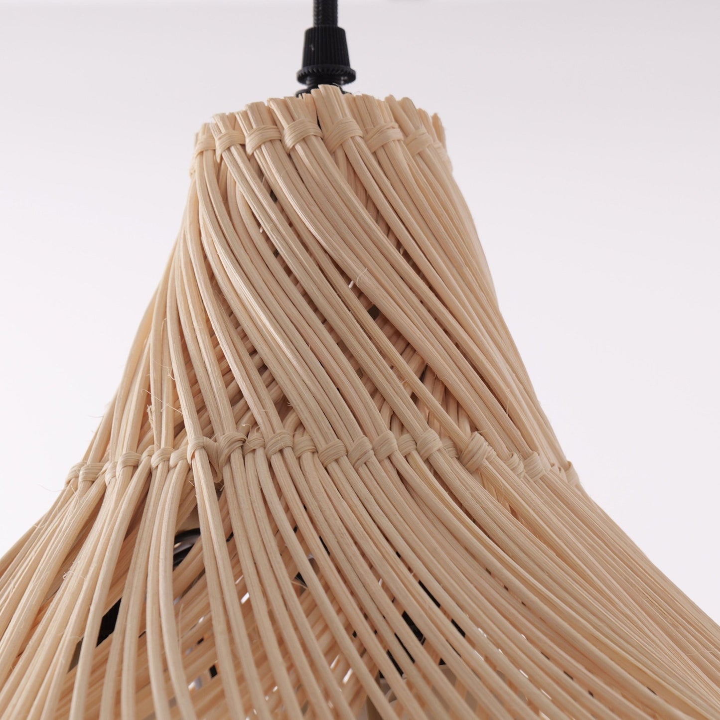 Lightsin Handcrafted Bamboo Rattan Pendant Light with Tranquil Umbrella Design - House Comfort