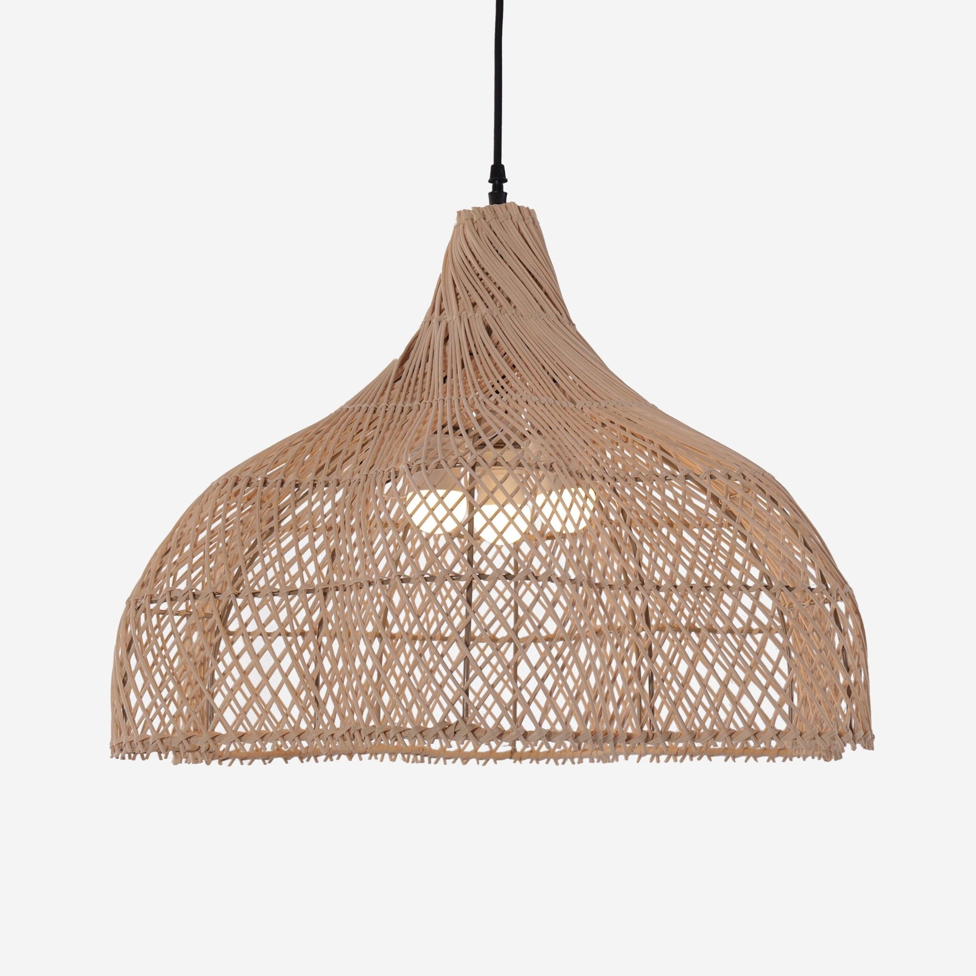 Lightsin Handcrafted Bamboo Rattan Pendant Light with Tranquil Umbrella Design - House Comfort