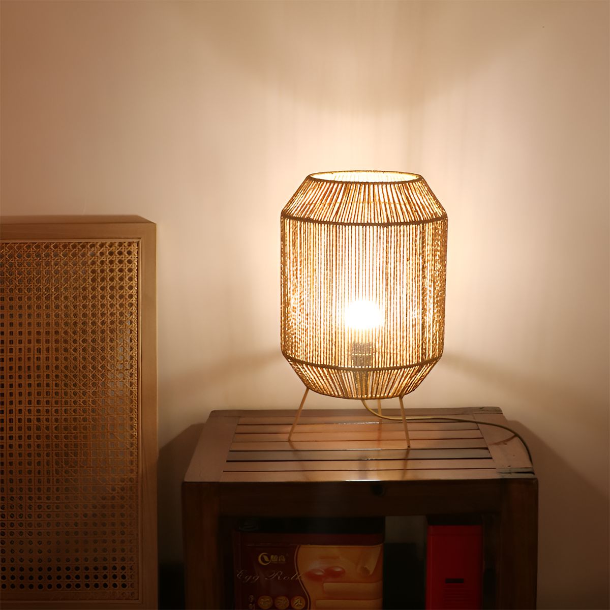 Lightsin Handcrafted Paper Rope Table Lamp Perfect for Living Rooms - House Comfort