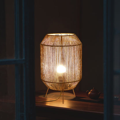 Lightsin Handcrafted Paper Rope Table Lamp Perfect for Living Rooms - House Comfort