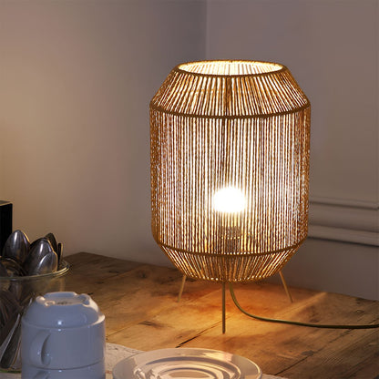 Lightsin Handcrafted Paper Rope Table Lamp Perfect for Living Rooms - House Comfort