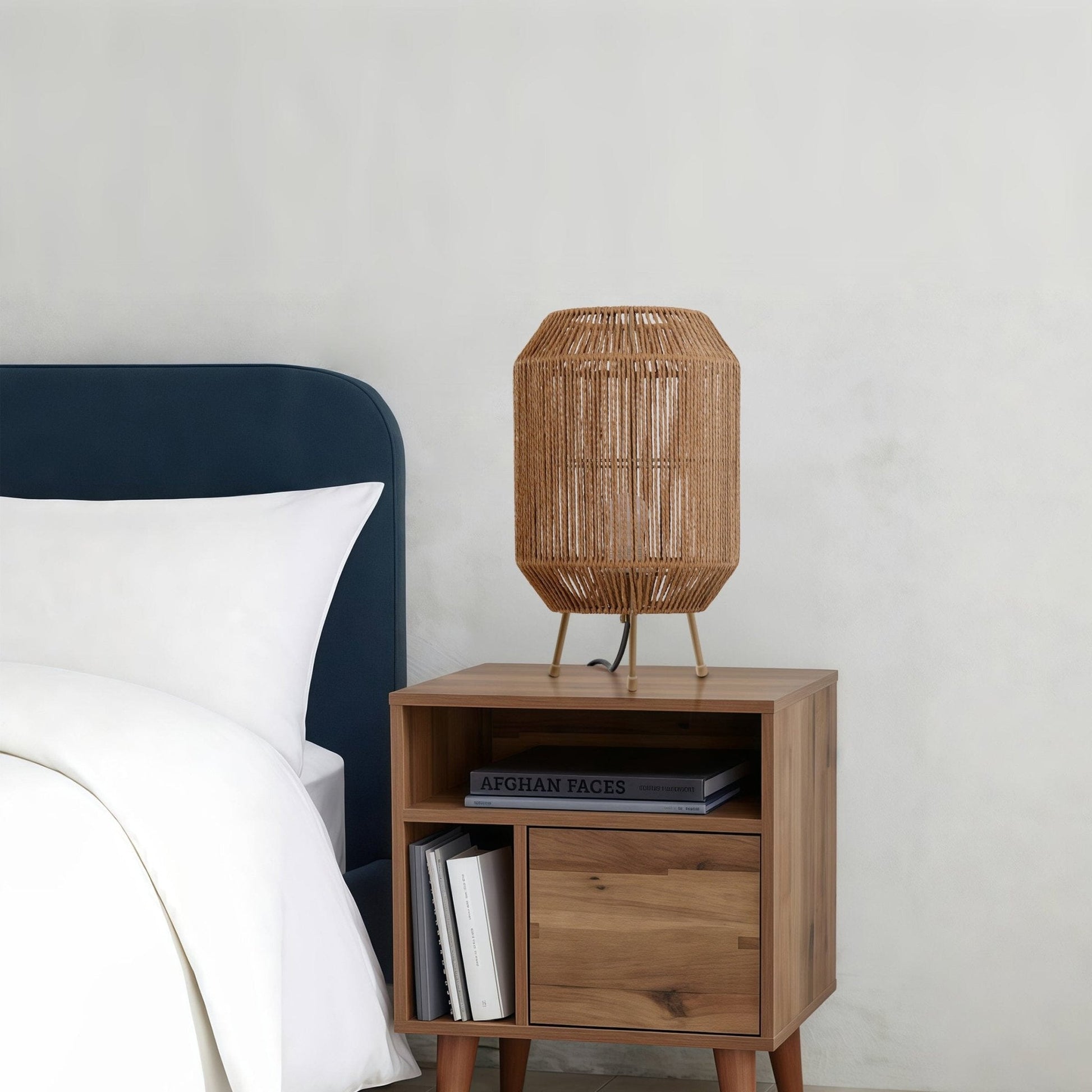 Lightsin Handcrafted Paper Rope Table Lamp Perfect for Living Rooms - House Comfort