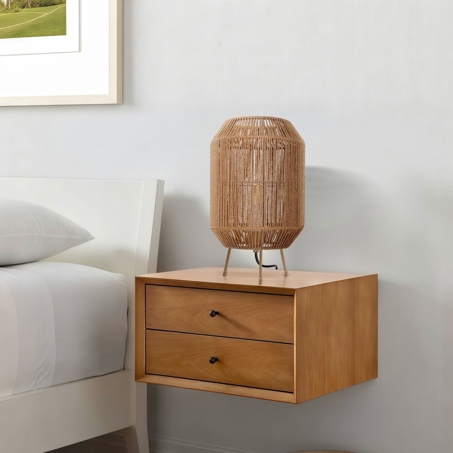 Lightsin Handcrafted Paper Rope Table Lamp Perfect for Living Rooms - House Comfort