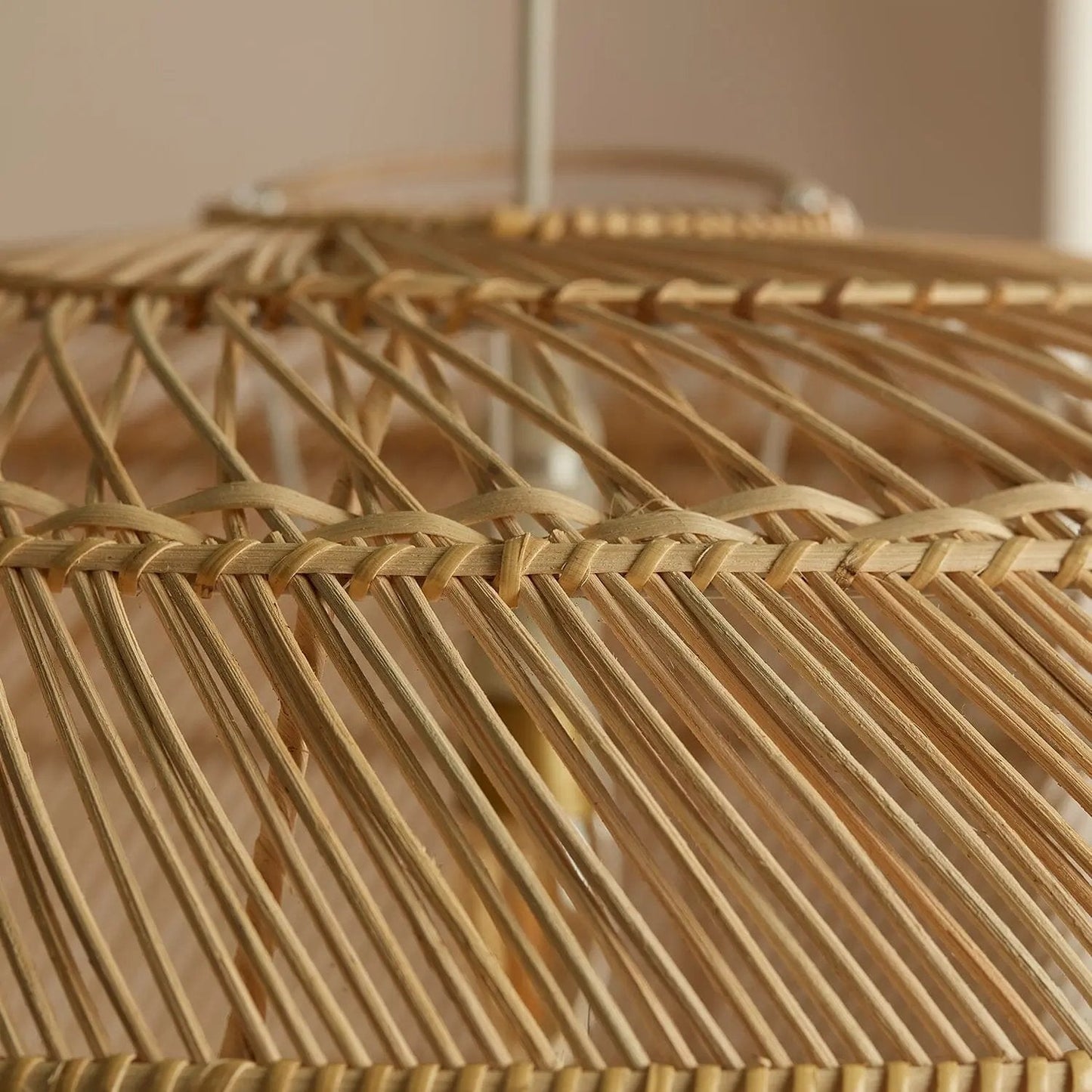 Lightsin Handcrafted Rattan LED Lid - Shaped Pendant Light - House Comfort