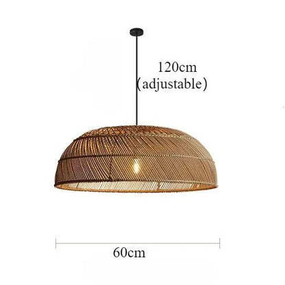 Lightsin Handcrafted Rattan LED Lid - Shaped Pendant Light - House Comfort