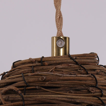 Lightsin Handcrafted Rustic Woven Rattan and Iron Pendant Light - House Comfort