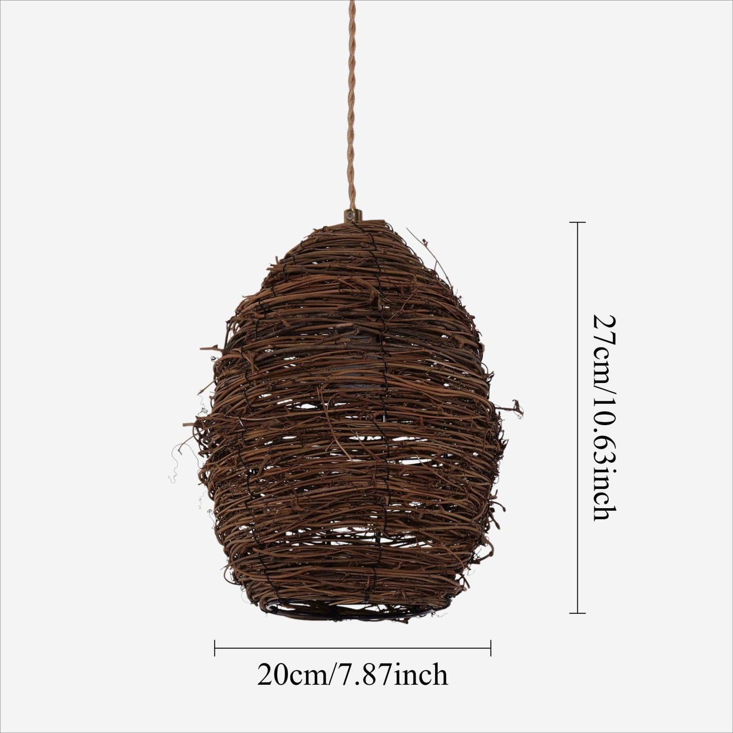 Lightsin Handcrafted Rustic Woven Rattan and Iron Pendant Light - House Comfort