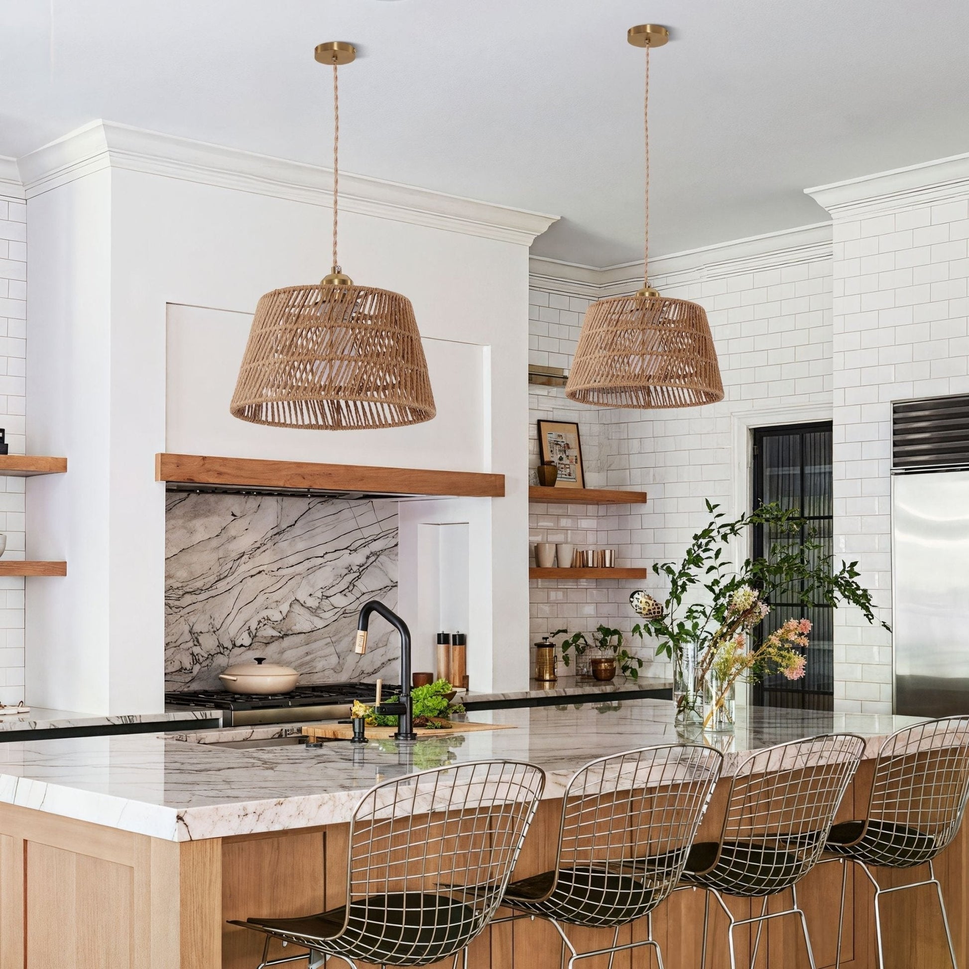 Lightsin Handcrafted Warm Rustic Paper Rope Pendant Light - House Comfort