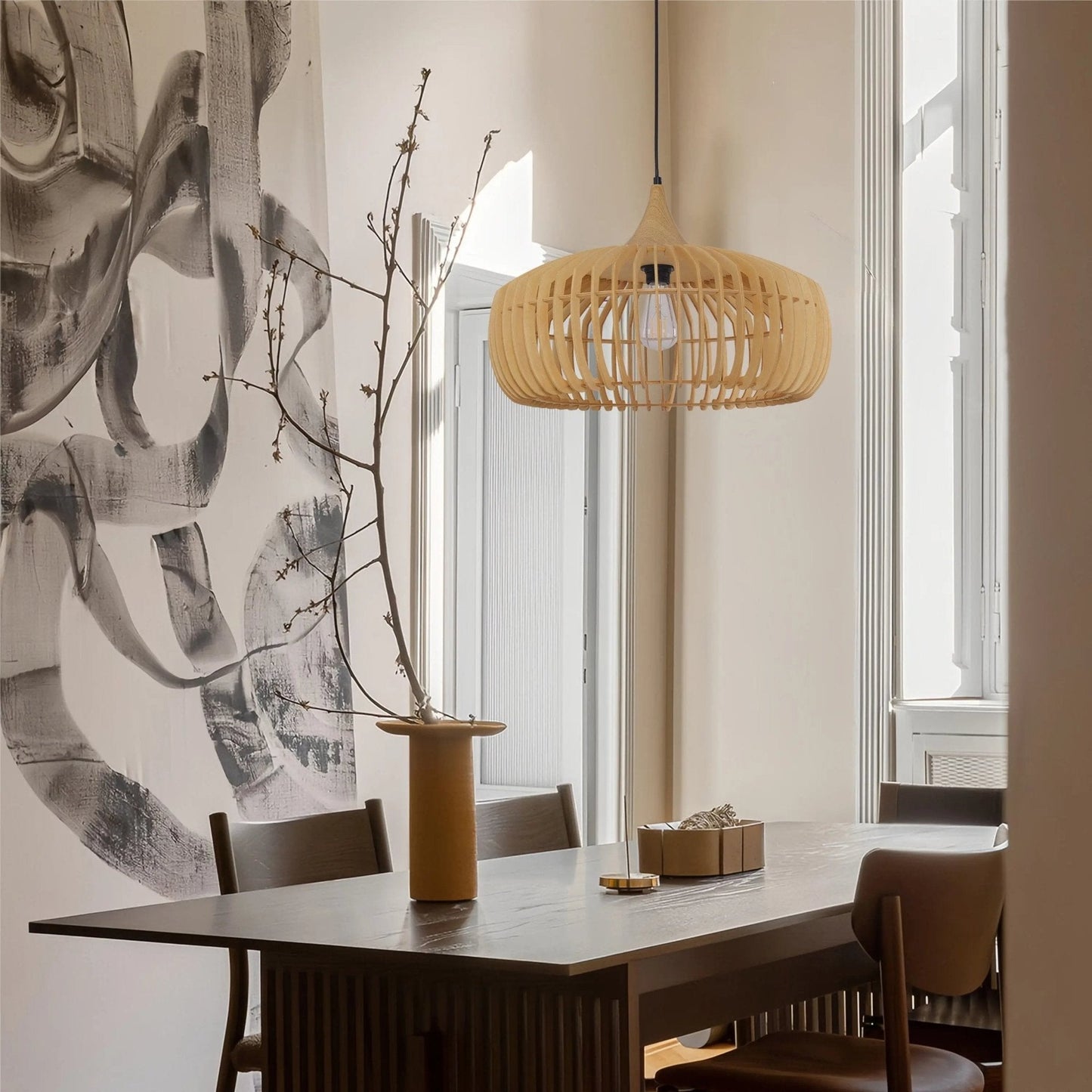 Lightsin Handcrafted Wood Pendant Light for Kitchen Island and Modern Interiors - House Comfort