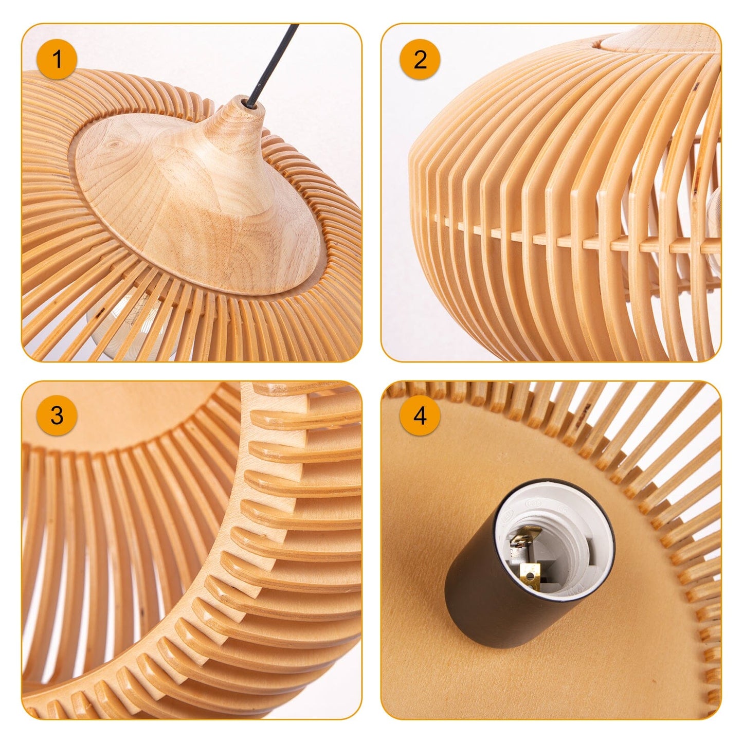 Lightsin Handcrafted Wooden Kitchen Pendant Light Fixtures - House Comfort