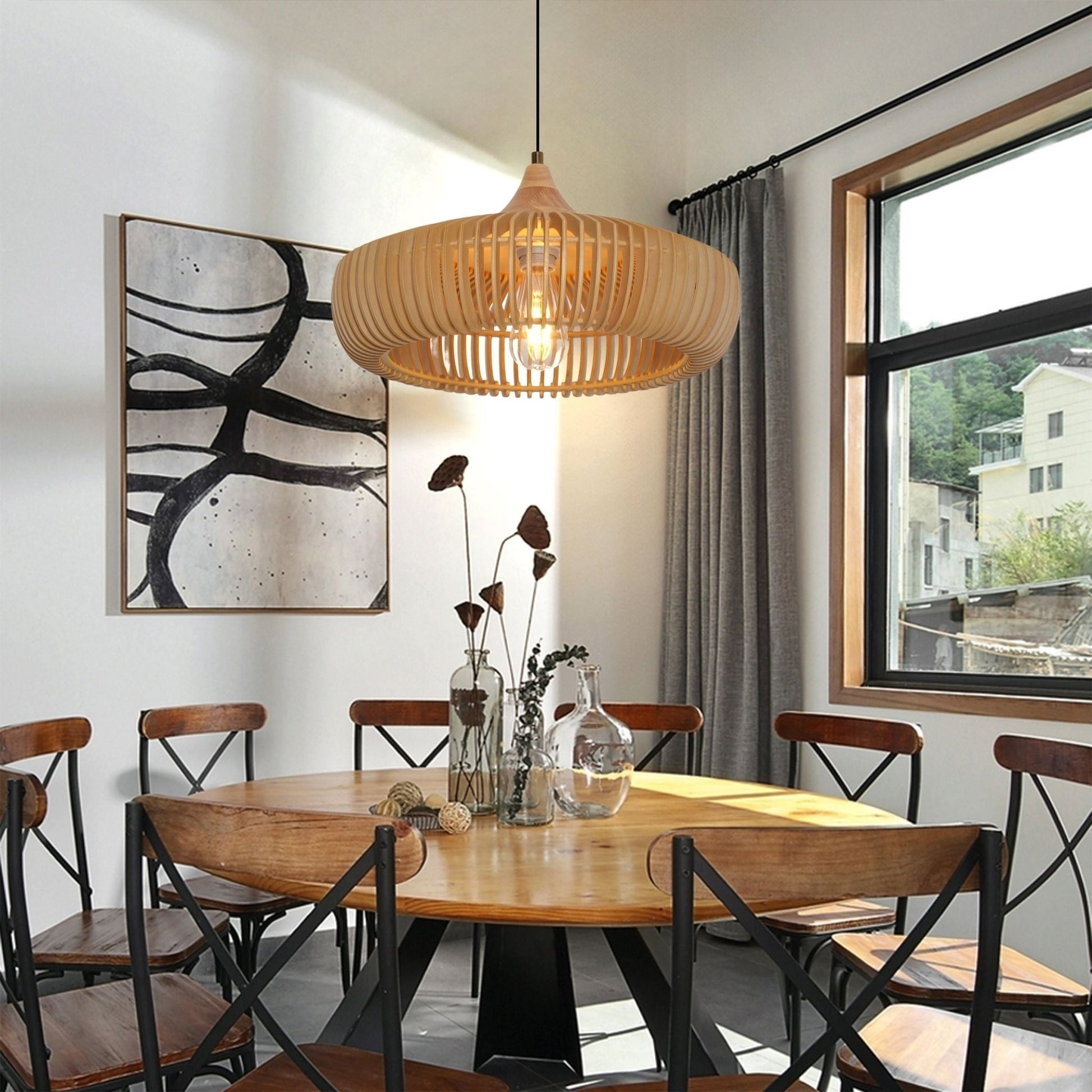 Lightsin Handcrafted Wooden Kitchen Pendant Light Fixtures - House Comfort