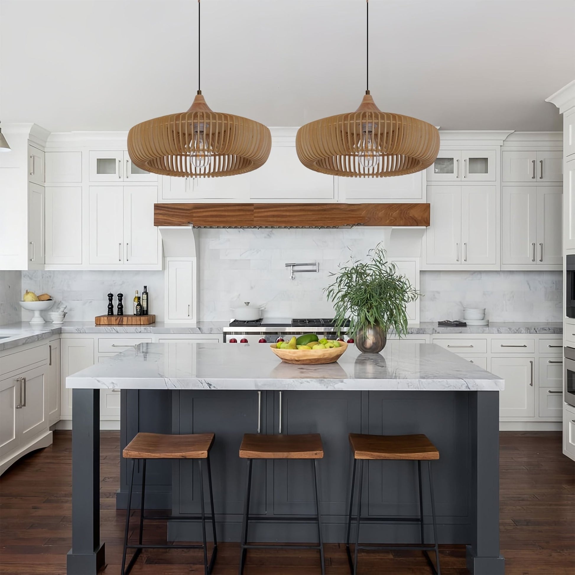 Lightsin Handcrafted Wooden Kitchen Pendant Light Fixtures - House Comfort