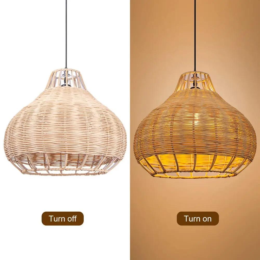 Lightsin Handcrafted Woven Rattan Garden Furniture Creative Pendant Light - House Comfort