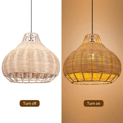 Lightsin Handcrafted Woven Rattan Garden Furniture Creative Pendant Light - House Comfort