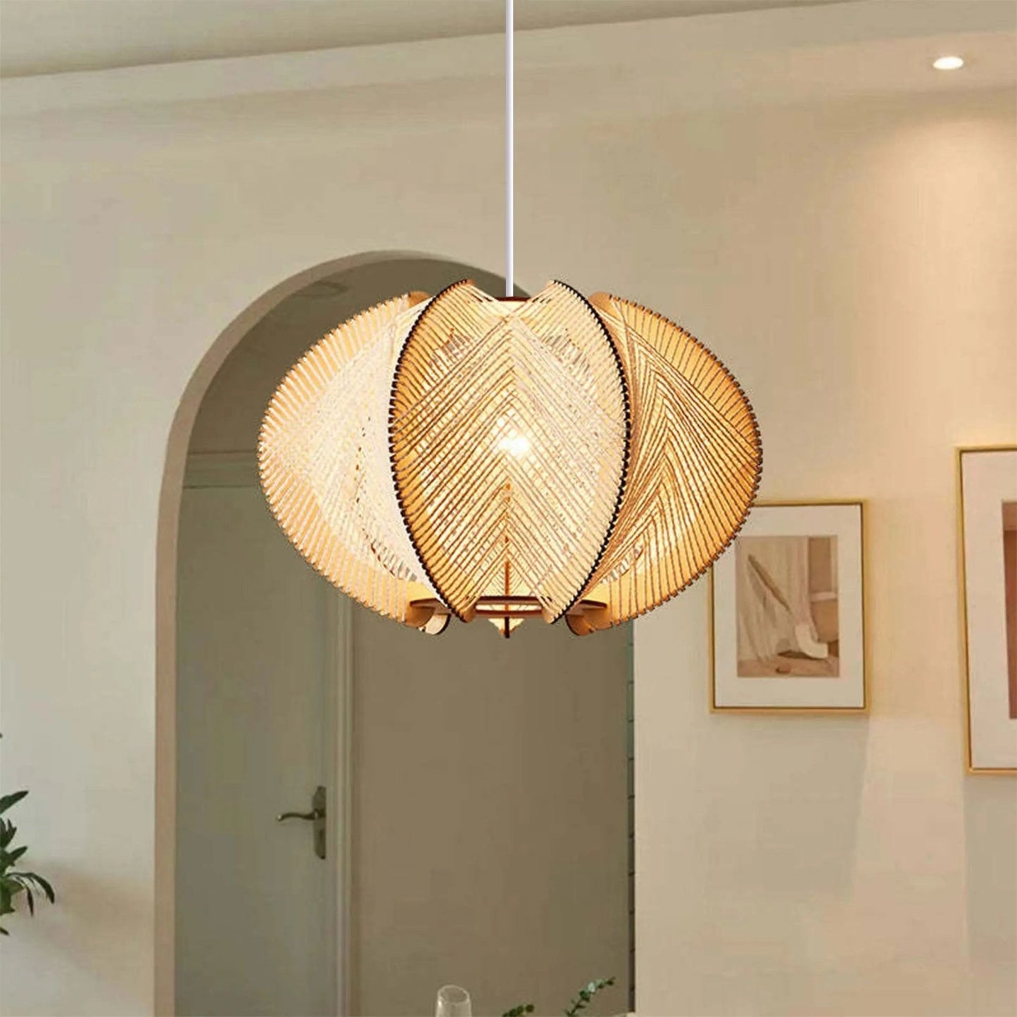 Lightsin Handmade LED Wooden Pendant Light 40/60 Dia - House Comfort