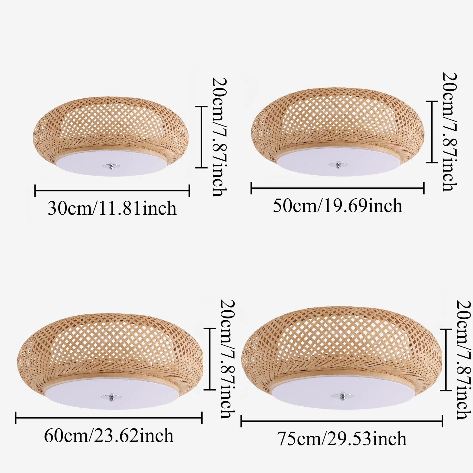 Lightsin Handwoven Bamboo Ceiling Light – Zen - Style LED Fixture for Living Room, Bedroom & Dining Room - House Comfort