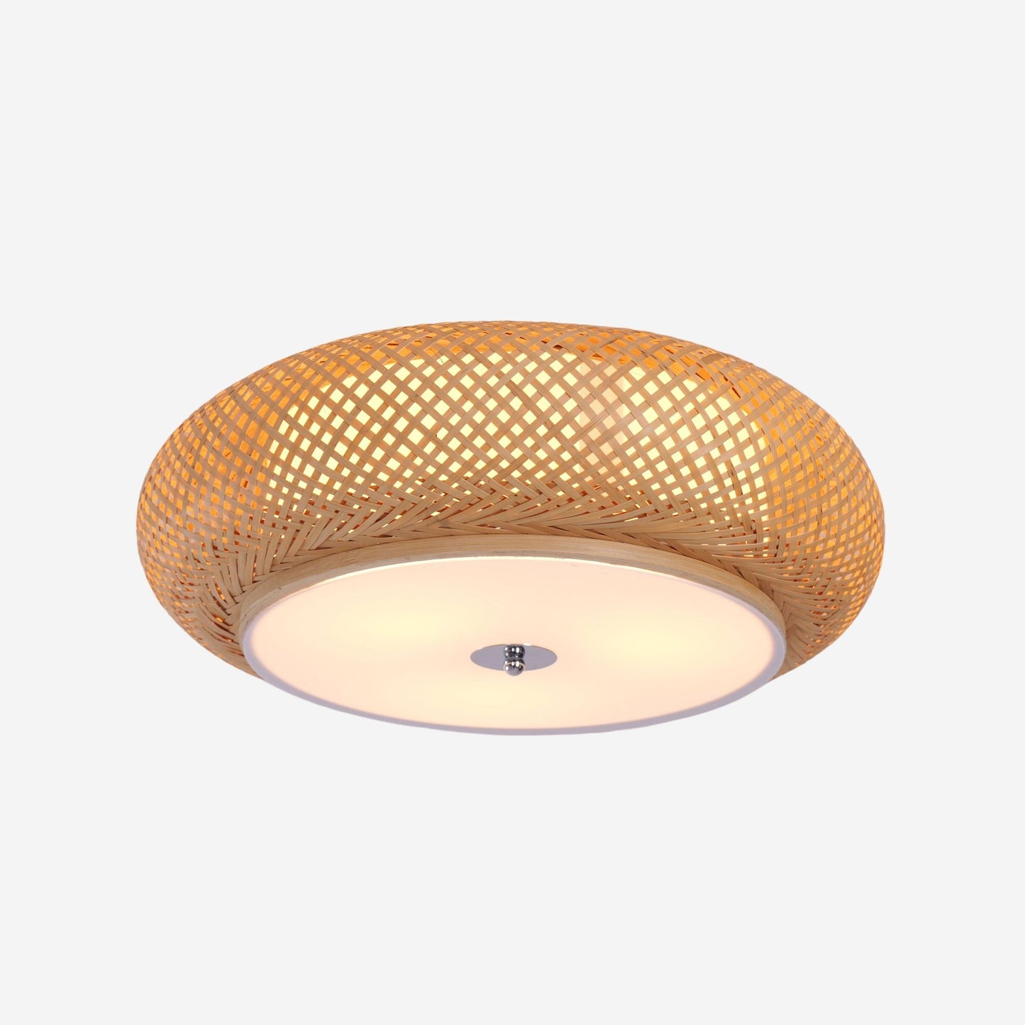 Lightsin Handwoven Bamboo Ceiling Light – Zen - Style LED Fixture for Living Room, Bedroom & Dining Room - House Comfort