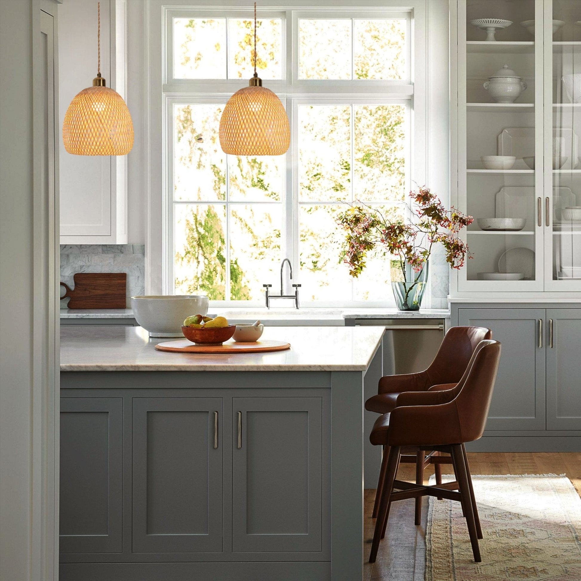 Lightsin Handwoven Bamboo Pendant Light – Natural, Eco - Friendly Lighting for Cozy Spaces - House Comfort