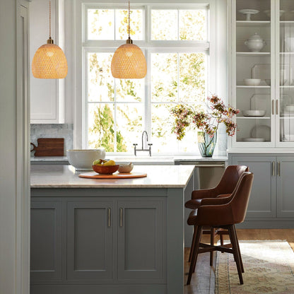 Lightsin Handwoven Bamboo Pendant Light – Natural, Eco - Friendly Lighting for Cozy Spaces - House Comfort